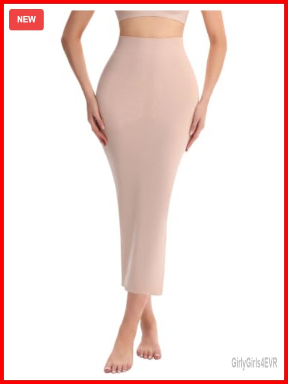 Half Slip Shapewear Dress Tummy Control High Waist Side Slit for Under Dresses